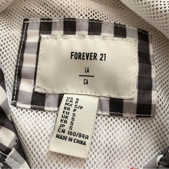 Gingham Windbreaker Style Zip Up Jacket - Picture 6 of 7